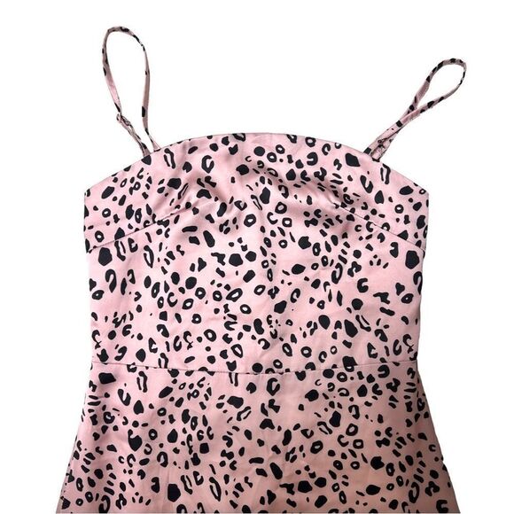 Pink Cheetah Silky y2k Style Mini Dress - Picture 5 of 9